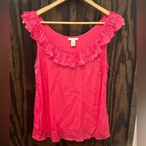 J Crew 100% silk pink tank size 6